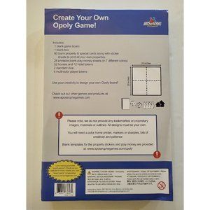 Blank Game Board Make Your Own Opoly Board Game Apostrophe Games New